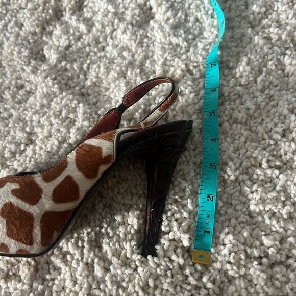 Donald J. Pliner Vintage Y2K Giraffe Print Calf Hair Platform Heels Size 6 - Picture 12 of 12